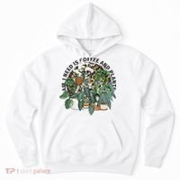 All I Need Is Coffee And Plants Funny Skeleton Gardening Lover Hoodie thumb 0