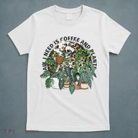 All I Need Is Coffee And Plants Funny Skeleton Gardening Lover T-Shirt thumb 5