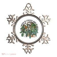 All I Need Is Coffee And Plants Funny Skeleton Gardening Lover Ornament thumb 0