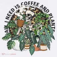 All I Need Is Coffee And Plants Funny Skeleton Gardening Lover Women's Tank Top thumb 5