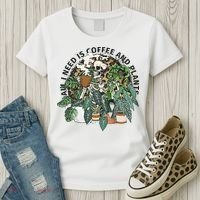 All I Need Is Coffee And Plants Funny Skeleton Gardening Lover Women's T-Shirt thumb 3