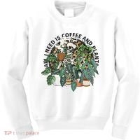 All I Need Is Coffee And Plants Funny Skeleton Gardening Lover Kids Sweatshirt thumb 0