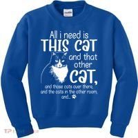 All I Need Is This Cat And That Other Cat And Those Cats Funny Gift Kids Sweatshirt thumb 0