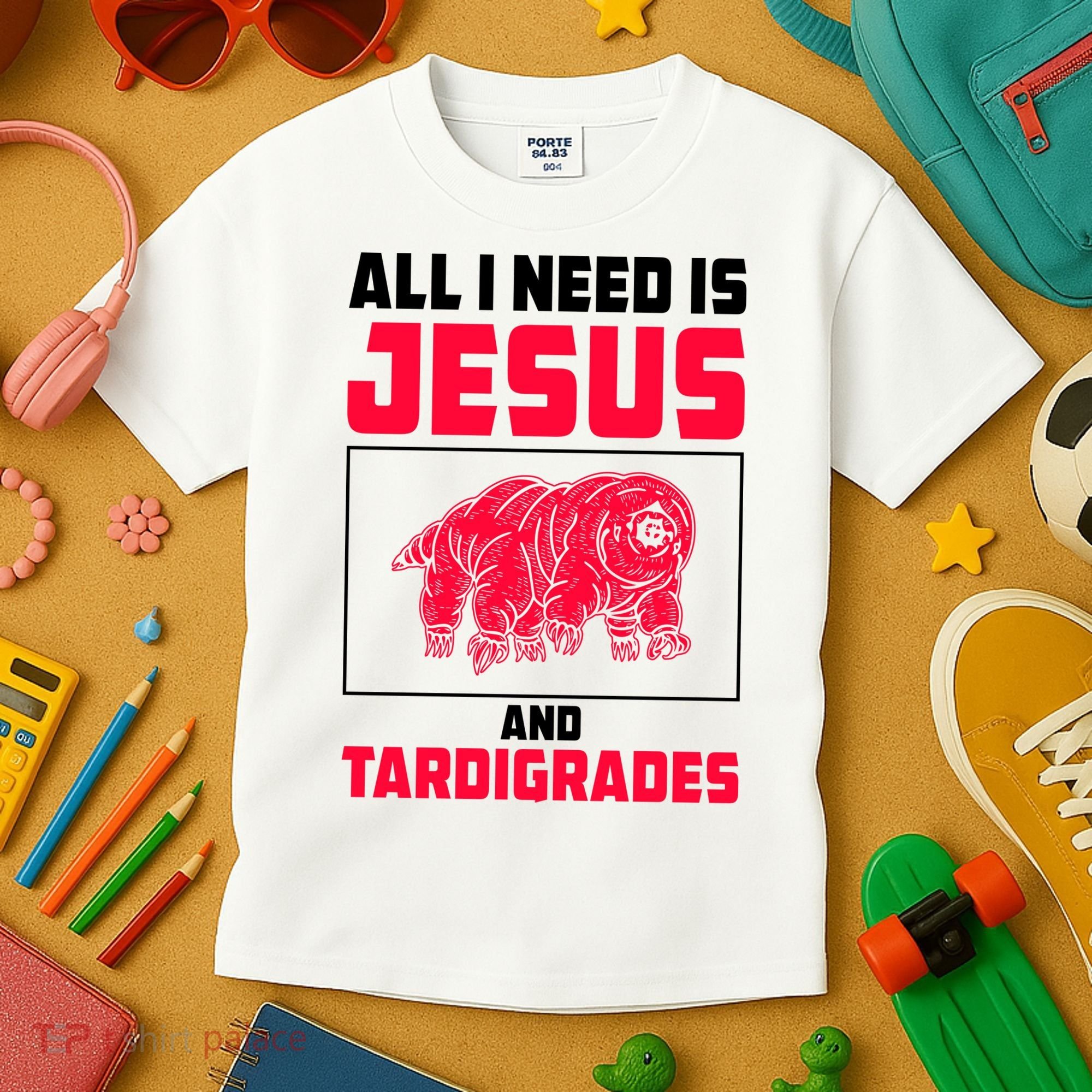All I Need Is Jesus And Tardigrades Kids T-Shirt
