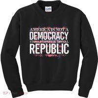 America Is Not A Democracy ItS A Constitutional Republic Kids Sweatshirt thumb 0