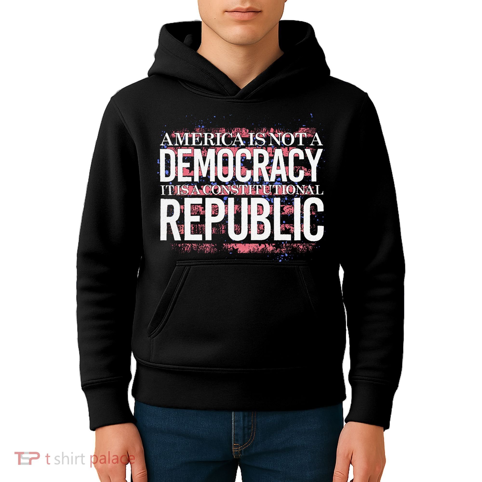 America Is Not A Democracy ItS A Constitutional Republic Kids Hoodie