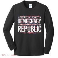 America Is Not A Democracy ItS A Constitutional Republic Kids Long Sleeve Shirt thumb 0