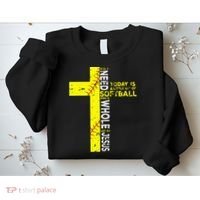 All I Need Is Softball & Jesus Christian Faith Cross Sweatshirt thumb 2