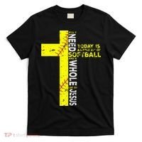 All I Need Is Softball & Jesus Christian Faith Cross T-Shirt thumb 0