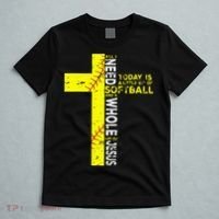 All I Need Is Softball & Jesus Christian Faith Cross T-Shirt thumb 5