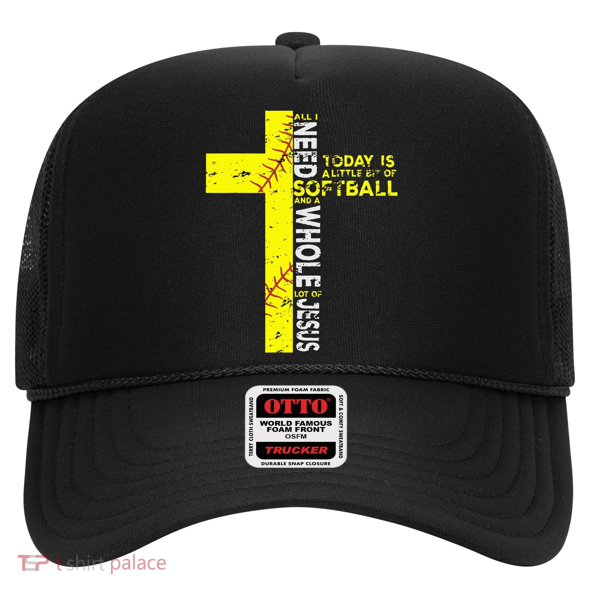 All I Need Is Softball & Jesus Christian Faith Cross Hat