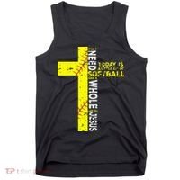 All I Need Is Softball & Jesus Christian Faith Cross Tank Top thumb 0