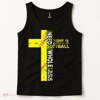All I Need Is Softball & Jesus Christian Faith Cross Tank Top thumb 2