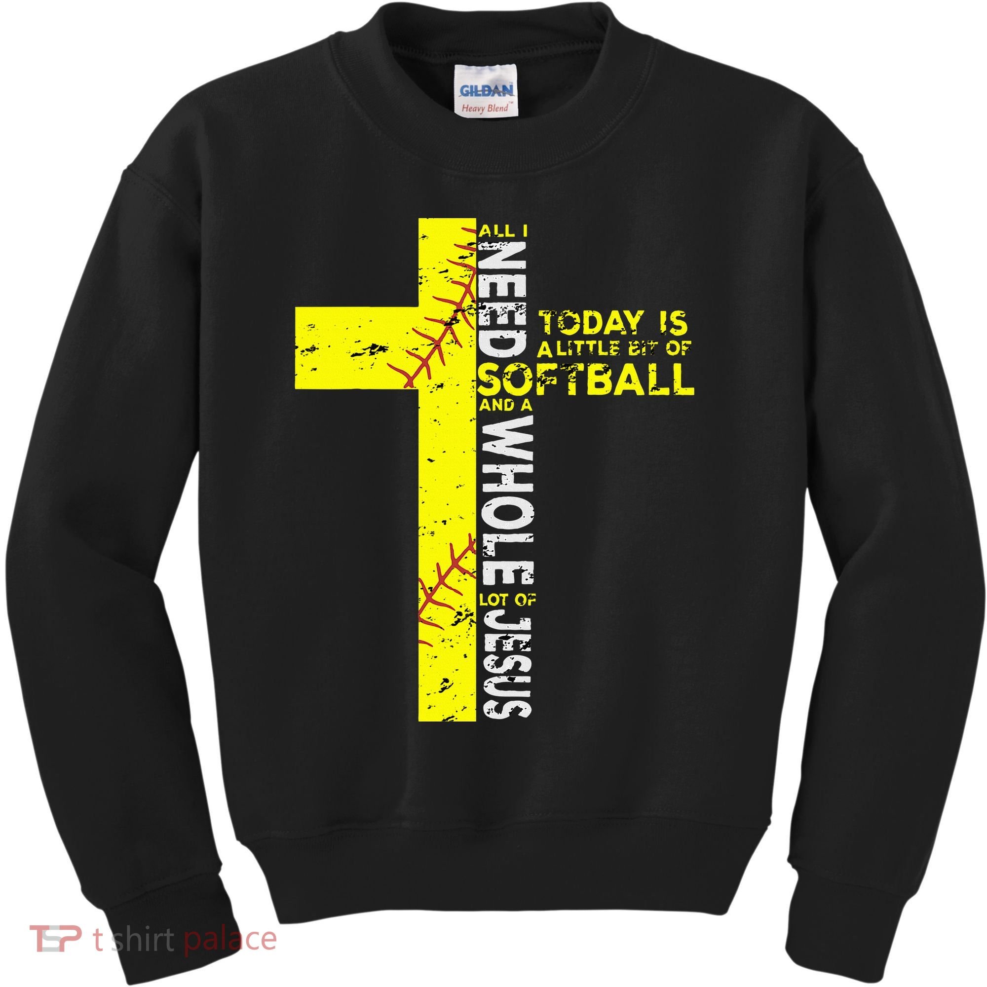 All I Need Is Softball & Jesus Christian Faith Cross Kids Sweatshirt