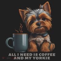 All I Need Is Coffee And My Yorkie Funny Yorkie Dog Mom Women's Sweatshirt thumb 2