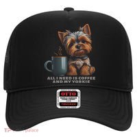 All I Need Is Coffee And My Yorkie Funny Yorkie Dog Mom Hat thumb 0