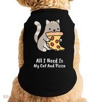 All I Need Is My Cat And Pizza Funny Cat And Pizza Doggie Tank thumb 0