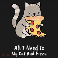 All I Need Is My Cat And Pizza Funny Cat And Pizza Women's Hoodie thumb 2
