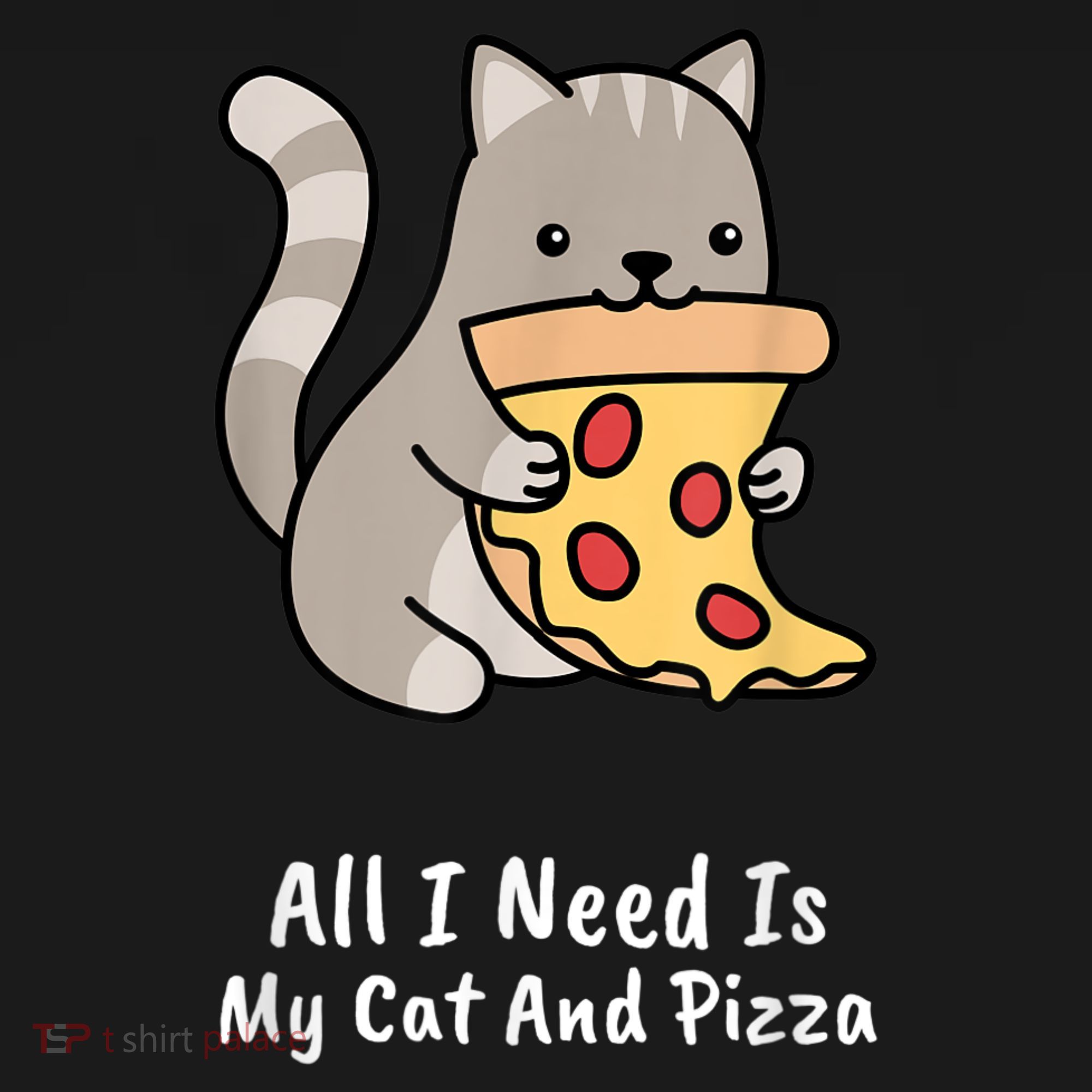 All I Need Is My Cat And Pizza Funny Cat And Pizza Women's Hoodie