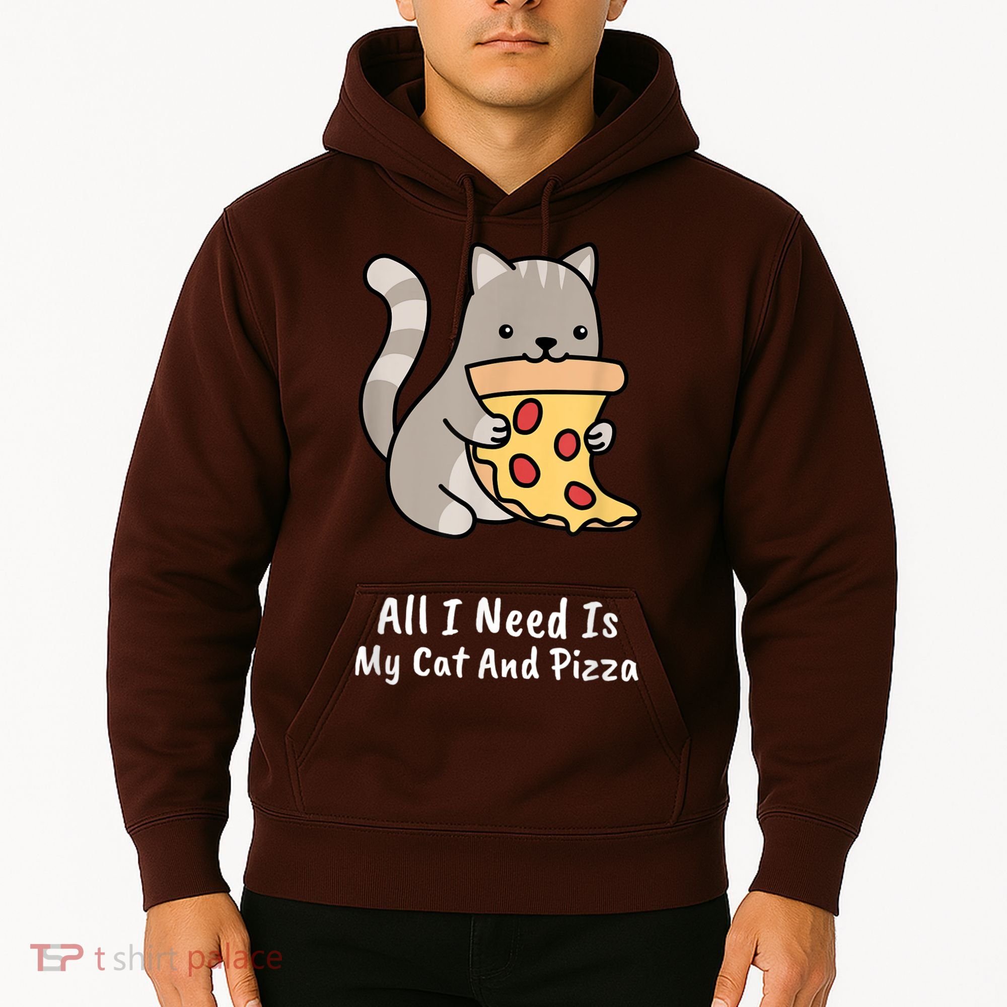 All I Need Is My Cat And Pizza Funny Cat And Pizza Hoodie