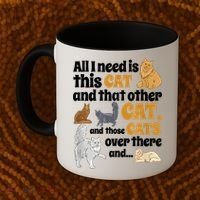 All I Need Is This Cat, And That Other Cat And Those Cats Coffee Mug thumb 2
