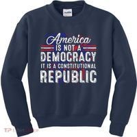 America Is Not A Democracy ItS A Constitutional Republic Kids Sweatshirt thumb 0