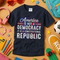 America Is Not A Democracy ItS A Constitutional Republic Kids T-Shirt thumb 3