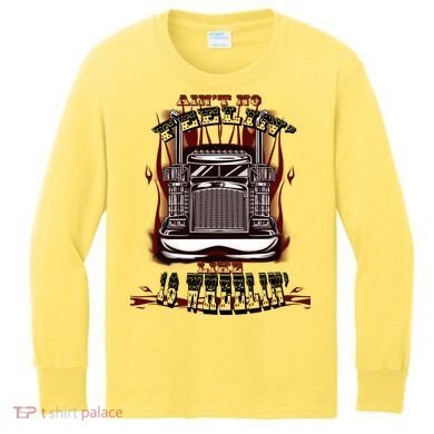 Ain't No Feeling Like 18 Wheeling Kids Long Sleeve Shirt