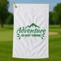 Adventure Is Out There Mountain Camping Golf Towel thumb 1