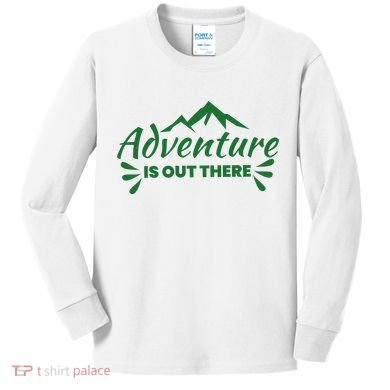 Adventure Is Out There Mountain Camping Kids Long Sleeve Shirt