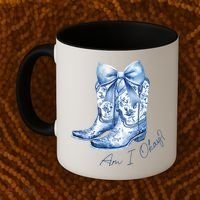 Am I Okay Boot Cowgirl Coquette Bow Coffee Mug thumb 2