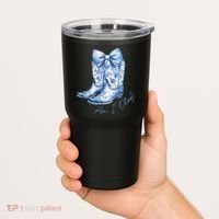 Am I Okay Boot Cowgirl Coquette Bow Tumbler thumb 2