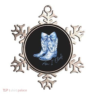 Am I Okay Boot Cowgirl Coquette Bow Ornament