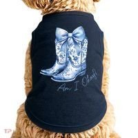 Am I Okay Boot Cowgirl Coquette Bow Doggie Tank thumb 0
