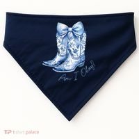 Am I Okay Boot Cowgirl Coquette Bow USA-Made Doggie Bandana thumb 0