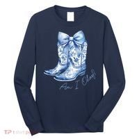 Am I Okay Boot Cowgirl Coquette Bow Long Sleeve Shirt thumb 0