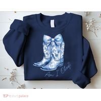 Am I Okay Boot Cowgirl Coquette Bow Sweatshirt thumb 2