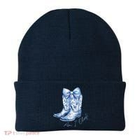 Am I Okay Boot Cowgirl Coquette Bow Beanie thumb 0