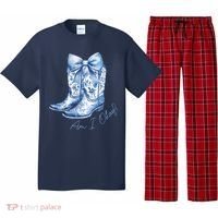 Am I Okay Boot Cowgirl Coquette Bow Pajama Set thumb 0