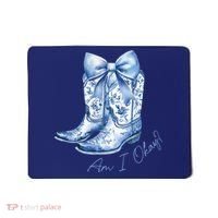 Am I Okay Boot Cowgirl Coquette Bow Mousepad thumb 0