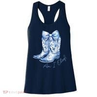 Am I Okay Boot Cowgirl Coquette Bow Women's Tank Top thumb 0