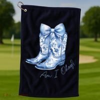 Am I Okay Boot Cowgirl Coquette Bow Golf Towel thumb 1