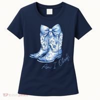 Am I Okay Boot Cowgirl Coquette Bow Women's T-Shirt thumb 0
