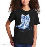 Am I Okay Boot Cowgirl Coquette Bow Kids T-Shirt thumb 2