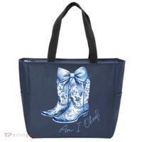 Am I Okay Boot Cowgirl Coquette Bow Tote Bag thumb 0