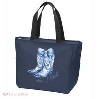 Am I Okay Boot Cowgirl Coquette Bow Tote Bag thumb 3
