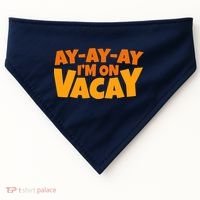 AyAyAy Im On Vacay Summer Vacation Tropical Beach USA-Made Doggie Bandana thumb 0