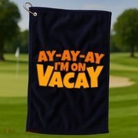 AyAyAy Im On Vacay Summer Vacation Tropical Beach Golf Towel thumb 1