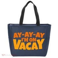 AyAyAy Im On Vacay Summer Vacation Tropical Beach Tote Bag thumb 0