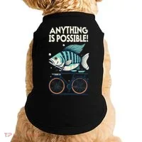Anything Is Possible Fish Riding A Bicycle Doggie Tank thumb 0